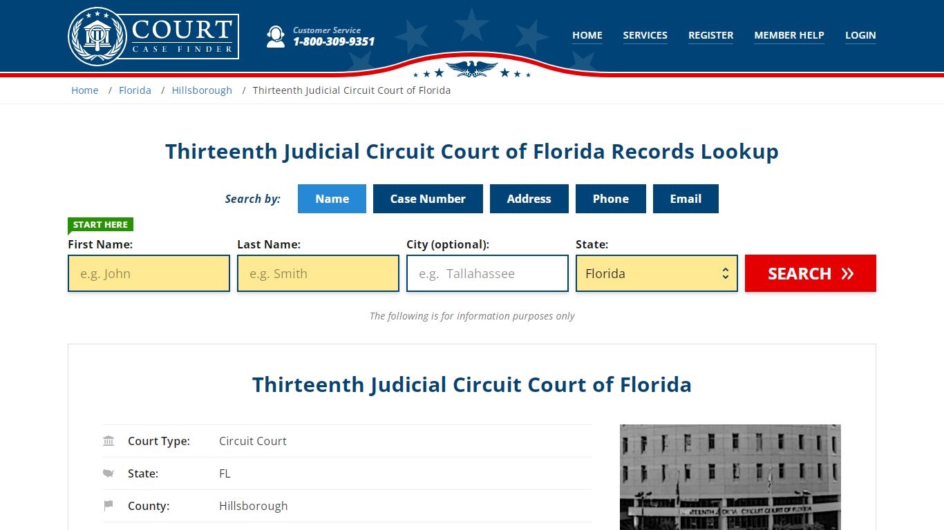 Thirteenth Judicial Circuit Court of Florida Records Lookup